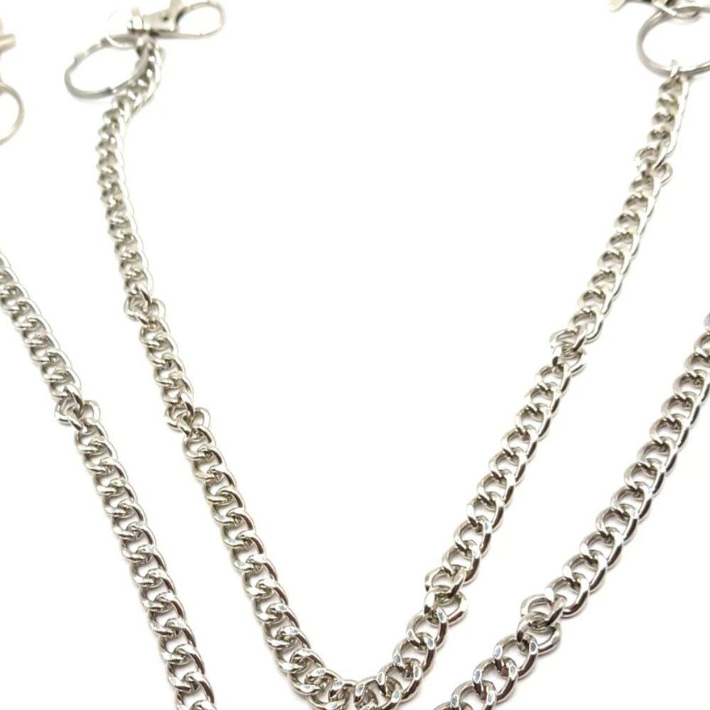 Single Layer Pants Or Wallet Chains Silver Tone 1… - image 8